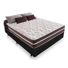 Kit Cama Box Queen e Colchão Classic Molas Ensacacas Anjos Preto