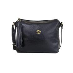 BOLSA CLASSE COURO FEMININA TRANSVERSAL 1751-2 CB01 PRETO