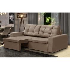 Sofá Retrátil 2 Lugares 1,80m Liz Suede Cappuccino Adonai Estofados