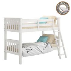 Beliche 100% Madeira Maciça 721B Branco Lavado Piratini Com Colchão Ortobom