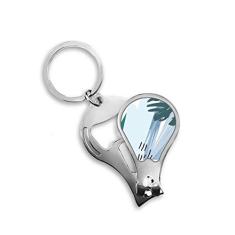 Cortador de unhas com padrão artístico de plantas abstratas pacíficas abridor chaveiro tesoura