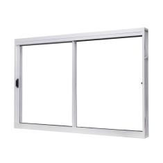 Janela de Aço de Correr Lateral 100x120cm 2 Folhas Vidro Liso Unic Sol Ramassol Branco