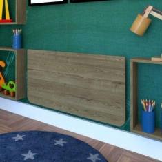 Mesa Infantil Dobrável 80 Canto Arredondado Carvalho