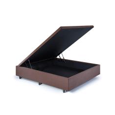 Base Box Baú Viúva em Suede 120x203x42cm Marrom