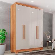 Guarda-Roupa Casal 4 Portas 2 Gavetas França Cinamomo/Off-White