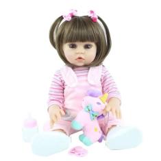 boneca bebe reborn cabelos longos corpo de silicone - dominio imports,