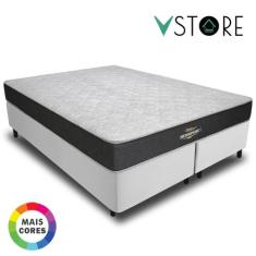 Cama Box Queen + Colchão Espuma D33 Ortopédico 158x198x58cm Orthopedic