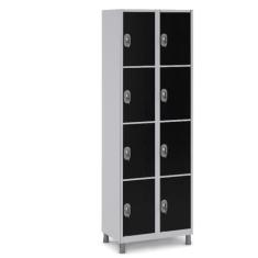 Guarda Volumes de Aço com 8 Portas para Academias - W3, Preto