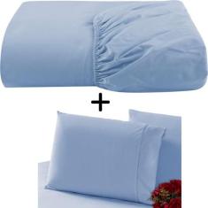 Lençol Mini Cama C/ Elástico + Fronha 70x50 Percal 200 Fios - INGRID B
