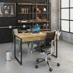 Mesa para Escritório 120cm 2 Gavetas Kuadra