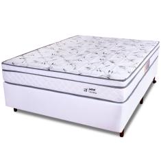 Cama Box Viúva Colchão Molas Ensacadas Com Pillow e Box Courvin Branco 128x188x55cm - bf Colchões