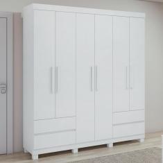 Guarda-roupa 6 Portas 4 Gavetas Zeus com Pés