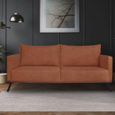 Sofá Zeki 2 Lugares 180 Cm Linho Boucle Cobre