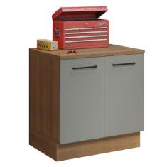 Balcão Multiuso 80cm 2 Portas Rustic/cinza Agata Madesa