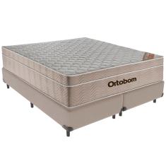 Cama Box Bege E Colchão Airtech Springpocket Molas Ensacadas Queen Ortobom