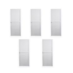 Kit Com 5 Portas De Alumínio Laminada 210x70cm Soft Plus Mgm Branco