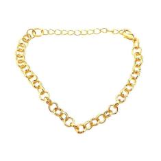 Pulseira Bracelete Feminino Elo Português Folheado A Ouro