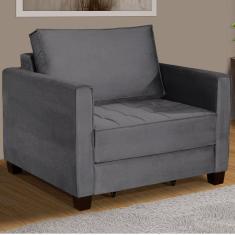 Sofá Cama 1 Lugar Leon Estofados Ferrari Grafite