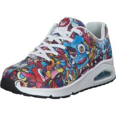 Skechers Tênis feminino Vexx: Uno-Color Doodle, Multicor, 35