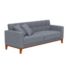 Sofá 3 Lugares Mellby Capitonê Cinza