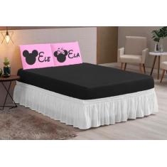 Jogo de cama king hipercal estampado 03 peças ele/ela - THEOVITEX, ROS