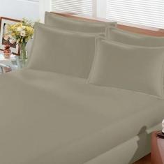 Jogo de Cama Buettner Solteiro King Malha Liso 2 Peças Image Bege