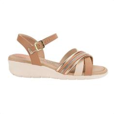 Sandália Feminina Anabela Modare Bege, Ouro rosado, 38