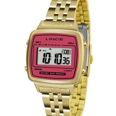 Relógio Feminino Lince Digital Dourado Vintage Sdpho43L-Brkx