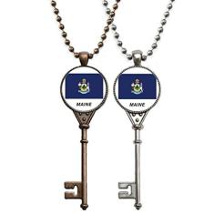 OFFbb-USA Colar com pingente de bandeira do estado americano para decoração de casais