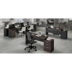 Mesa Escritório Web30 1,50x0,525 c/ Gaveteiro Marsala/Preto