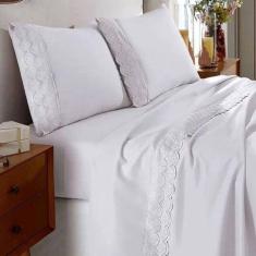 Jogo De Cama Sonata Queen Com Renda 3 Peças 158x198x35cm - Buettner