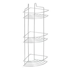 Porta Shampoo de Canto Triplo Suporte Cromado Organização Banheiro