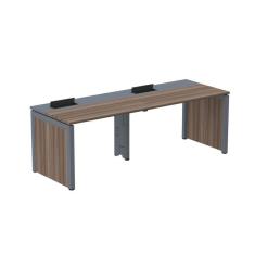 Mesa de Plataforma Simples para 2 Pessoas Corporativa 150x792/2p Pscpp150/792/2p Walnut/Grafito