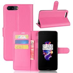 Capa carteira para OnePlus 5, capa carteira flip de couro PU premium com compartimento para cartão, suporte e fecho magnético [capa interna de TPU à prova de choque] Compatível com OnePlus 5