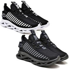 Kit 2 Tênis Masculino Esportivo Confortavel Maverik  Preto - Evoltenn,