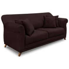 Sofá Living 2 Lugares 1,80m Vênus Suede Pés Castanho - Pallazio, Marro