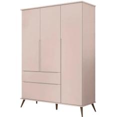 Guarda Roupa Infantil 3 Portas 2 Gavetas Rosê 100% Mdf - Phoenix, Rosa