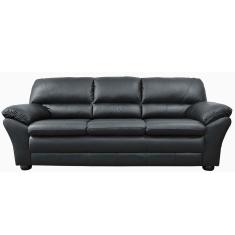 Sofá 3 Lugares Laura 212cm Couro Negro