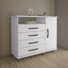 Cômoda 4 Gavetas Com Sapateira Paris Chf Branco