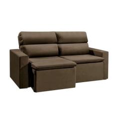 Sofá 3 Lugares Retrátil e Reclinavél Hanôver Suede Marrom 180 cm - Mob