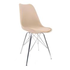 Cadeira de Cozinha Saar Cromada e Nude - Mobly