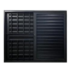 Janela Veneziana de Alumínio 3 Folhas 100 X 120cm Linha 25 com Grade E