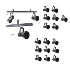 Kit 16 Spot Trilho Perfilado Eletro calha Par20 Bulbo OL7 - Hiperlight