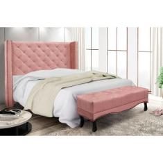 Cabeceira Cama Box Solteiro 90cm e Recamier Vicenza Veludo S04 - D'Ros