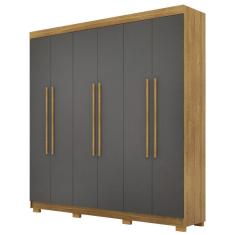 Guarda Roupa Casal Elegance 6 Portas Nature Alasca Vila Rica