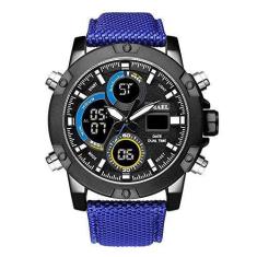 Relógio Masculino Smael 1325 Esportivo À Prova D Água - Azul
