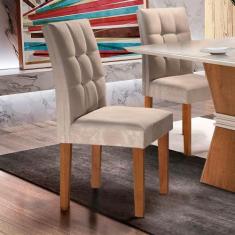 Conjunto 2 Cadeiras Estofadas Suede Pena Hobby Cel Móveis