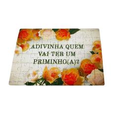 Quebra-cabeça Personalizado Floral Laranja Presente Convite