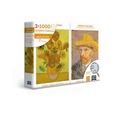Quebra-Cabeca - Vincent Van Gogh - Retrato e Girassois - Combo 1000 pecas - 2882 TOYSTER
