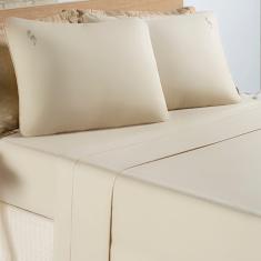 Jogo de Lençol Casal Padrão Liana 100% Algodão 4 Peças - Caqui